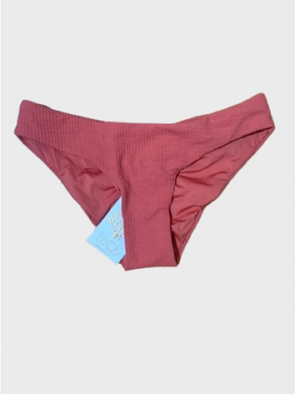 Ribbed Bikini Bottom in Dusty Rose
